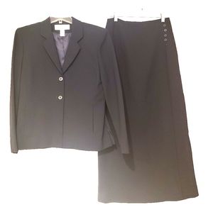 Navy Long Skirt and Blazer-Suit